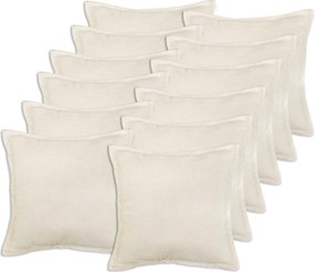vidaXL Κάλυμμα Μαξιλαριού 12 pcs HOUTEN Κρεμ 45 x 45 cm Μπουκλέ