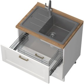 Επιδαπέδιο ντουλάπι νεροχύτη Tahoma R-80-2MZ-Λευκό ματ