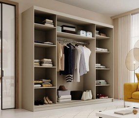 Ντουλάπα Velvora 250 συρόμενη-Cashmere