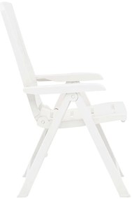 vidaXL Καρέκλες Κήπου Ανακλινόμενες 2 τεμ. Λευκές Πλαστικές
