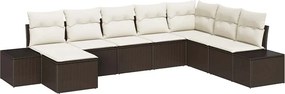 vidaXL Σετ Καναπέ Κήπου με μαξιλάρι 8 pcs συνθετικό ρατάν