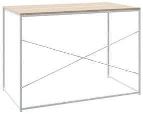 vidaXL Γραφείο Υπολογιστή Λευκό/Δρυς 110 x 60 x 70 εκ. Επεξ. Ξύλο
