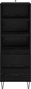 vidaXL Highboard Μαύρη Οξυά 40 x 36 x 110 εκ. Επεξεργασμένο ξύλο