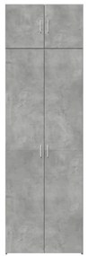 vidaXL Ραφιέρα με Ντουλάπια Γκρι Σκυροδέμ. 70x42,5x225 εκ. Επεξ. Ξύλο
