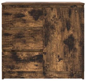 vidaXL Συρταριέρα με Συρτάρια Καπνιστή Δρυς 71x35x65 εκ. Επεξ. Ξύλο