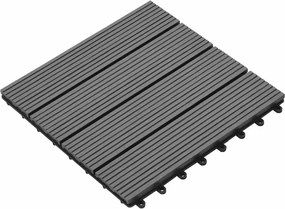 vidaXL Πλάκα Κατασκευής 11 pcs Γκρι 30 x 30 cm WPC