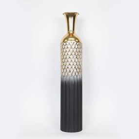 Βάζο Μεταλλικό 752-22022 17x17x89,5cm Black-Gold Estheti Home Μέταλλο