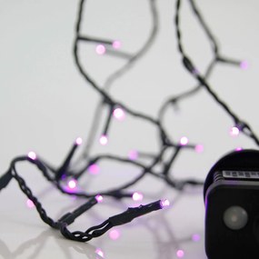 Χριστουγεννιάτικα Λαμπάκια 100 Led Σε Σειρά 7.9μ Μωβ Με 8 Προγράμματα Eurolamp 600-11504