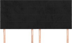vidaXL Κεφαλάρι Μαύρο Βελούδινο 180x5x118/128 εκ.