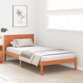 vidaXL Σκελετός Κρεβατιού Καφέ 90 x 190 cm Μασίφ ξύλο πεύκου