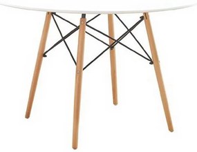 Τραπέζι Art Wood Ε7084,1 D.120cm H.71cm Natural-White Mdf,Ξύλο