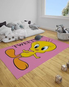 Παιδικό Χαλί Tweety Des.2 Warner Bros σε 2 Διαστάσεις 55x85cm Λιλά