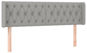 Κεφαλάρι Κρεβατιού LED Ανοιχτό Γκρι 163x16x78/88 εκ. Υφασμάτινο - Γκρι