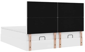 Οθωμανικό κρεβάτι με στρώματα &amp; LEDs Καθαρό λευκό Faux Leather 3314509