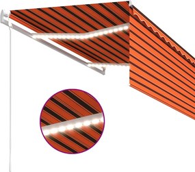 vidaXL Ηλεκτρική τέντα με LED και αισθητήρα 3,5 x 2,5 m