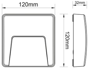 LED WALL SQUARE LUMINAIRE GREY 230V AC IP65 3W 3000K 200LM RA80 - SLIM42