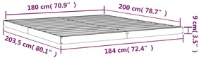 Πλαίσιο Κρεβατιού Μαύρο 180x200εκ. Μασίφ Πεύκο Super King Size - Μαύρο