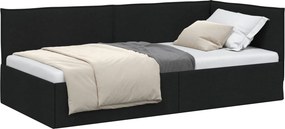 vidaXL Κρεβάτι Γωνίας Μαύρο 100 x 200 cm ύφασμα