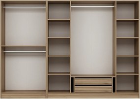 Εξαφυλλη Ντουλαπα Χρυσο KALEO 52x225x235