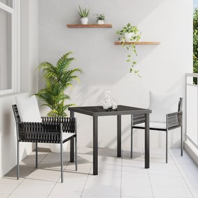 vidaXL Σετ Κατηγορίας Κήπου 3 Τεμαχίων με Μαξιλάρια Καφέ Πολυ Ρατάν