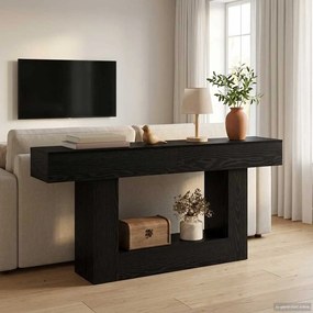 vidaXL Μαύρη Δρυς 160 x 30 x 74 εκ