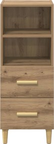 vidaXL Πλαϊνό γραφείο με συρτάρι artisan δρυς 34 x 34.5 x 90 εκ