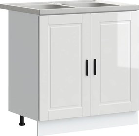 vidaXL Βάση νιπτήρα με αποθήκευση Porto 2 pcs Λευκό Επεξεργασμένο ξύλο