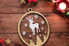 Intra απο ξύλο plywood 3mm-4mm πάχος Χριστουγεννιάτικο στολίδι ελαφιού, κοπής με λέιζερ Δίασταση 5x3 cm INTRAFABR-82547528