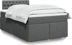 vidaXL Κρεβάτι Boxspring με Στρώμα Σκούρο Γκρι 120x200 εκ. Υφασμάτινο