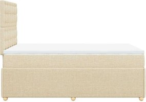 vidaXL Κρεβάτι Boxspring με Στρώμα Κρεμ 120x190 εκ. Υφασμάτινο