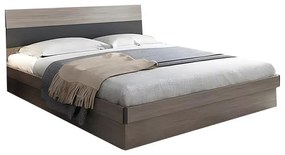 Single storage bed Daizy light walnut-grey melamine 120x200cm 126x214x98 εκ.