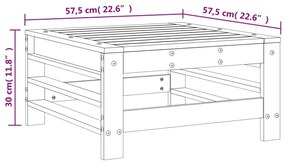 vidaXL Υποπόδιο Κήπου Λευκό από Μασίφ Ξύλο Πεύκου