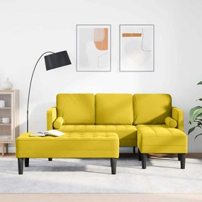 vidaXL Σετ Καναπέ 2 pcs Κίτρινο 173 x 131 x 67 εκ Βελούδο