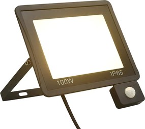 vidaXL Προβολέας LED με Αισθητήρα Θερμό Λευκό 100 W