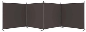vidaXL Διαχωριστικό Δωματίου με 4 Πάνελ Καφέ 698x180 εκ. από Ύφασμα
