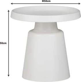 Βοηθητικό τραπέζι Ginoze Inart λευκό μέταλλο Φ50x50εκ