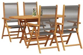 vidaXL Σέτ φαγητού για κήπο 5 pcs Γκρι