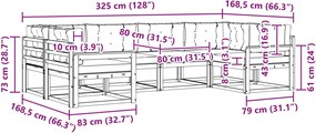 vidaXL Σειρά Καναπέ Εξωτερικού με μαξιλάρι 6 pcs Λευκό και Μπεζ