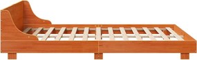vidaXL Σκελετός Κρεβ. Χωρίς Στρώμα Καφέ Κεριού 135x190 εκ Μασίφ Πεύκο