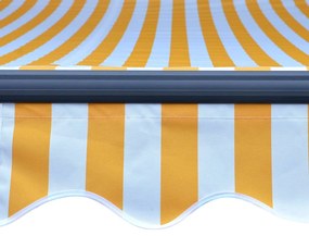 vidaXL Τέντα Συρόμενη Χειροκίνητη με LED Κίτρινο / Λευκό 600 x 300 εκ.