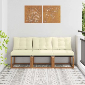 vidaXL 3 Τεμάχιο Εξωτερικός μεσαίος καναπές