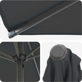 vidaXL Ομπρέλα Κήπου 270 x 270 εκ Πολυεστέρας Ορθογώνιος Ανθρακί