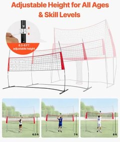 VEVOR Volleyball Training Net System Portable Practice Equipment Indoor Outdoor