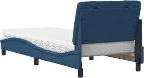 vidaXL Κρεβάτι με Στρώμα Μπλε 80x200 εκ. Υφασμάτινο