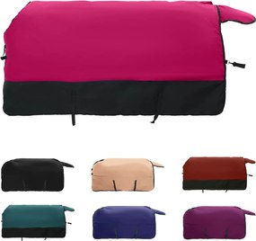 vidaXL Σαμάρι Ίππου Ροζ και Μαύρο 105 cm Πολυεστέρας