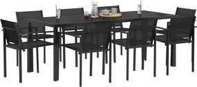 vidaXL Σετ Εξωτερικών Επίπλων 9 pcs Μαύρο και Ανθρακί Textilene