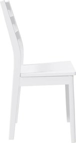 vidaXL Καρέκλες τραπεζαρίας 2 τεμάχια Λευκό μασίφ ξύλο καουτσούκ