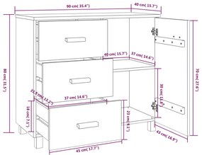 ΝΤΟΥΛΑΠΙ ΑΝΟΙΧΤΟ ΓΚΡΙ 90 X 40 X 80 ΕΚ. ΑΠΟ ΜΑΣΙΦ ΞΥΛΟ ΠΕΥΚΟΥ 340431