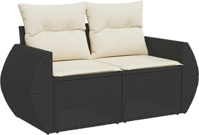 vidaXL Σετ Καναπέ 6 τμχ. Μαύρο και Κρεμ Λευκό 55 x 55 x 37 εκ
