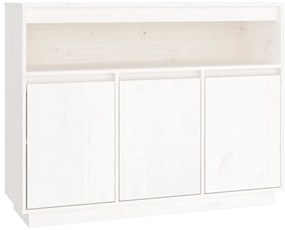 vidaXL Ντουλάπι Λευκό 104,5x34x80 εκ. από Μασίφ Ξύλο Πεύκου